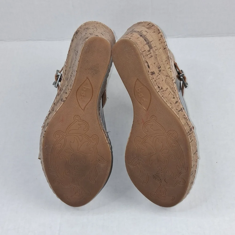 B.Ø.C Patsy Pale Pink Floral Cork Wegde Sandals